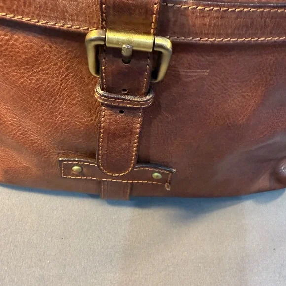 Vintage Paolo Masi  Leather  Large Brown Made In  Italy Purse Bag  Satchel - Picture 7 of 16